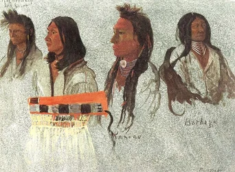 Vier Indianer, Skizze